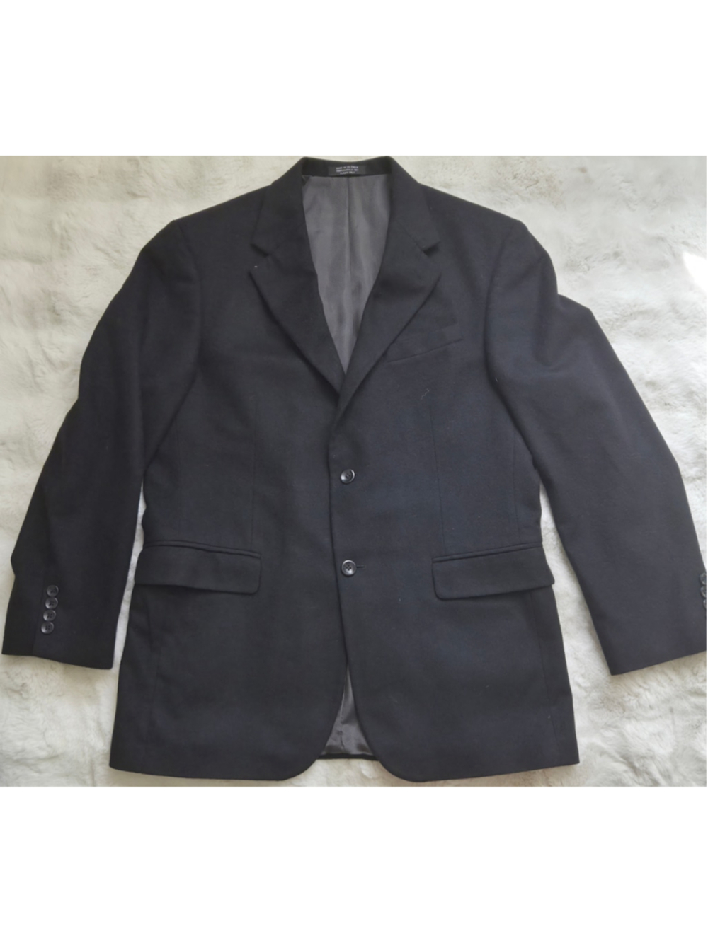Men's Oscar de la Renta Black Wool Blend Blazer Size 41R